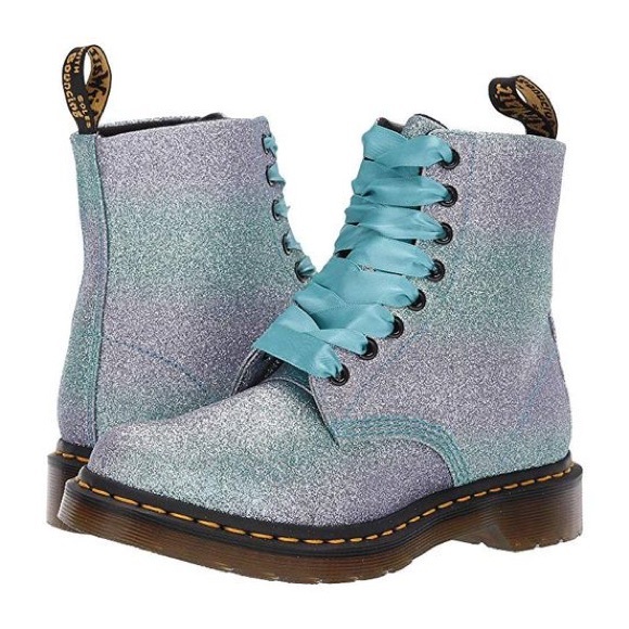 Dr. Martens Shoes - Dr. Martens like new! Perfect condition- RARE teal and lilac glitter 8